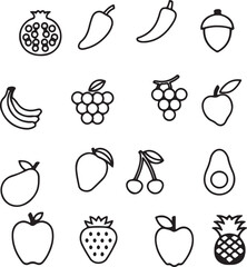 set of fruit icons
