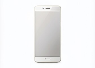 isolated white smartphone with blank screen in hand, placeholder for custom content, modern mobile device for marketing and advertising purposes, empty screen awaits design.