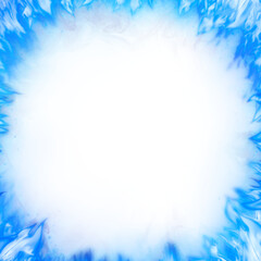 Flame png frame, blue realistic fire transparent image