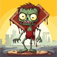 Zombie in Torn Shirt Walking