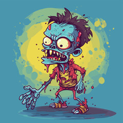 Zombie with Torn Clothes and Guts Showing