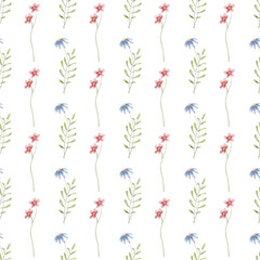 Seamless background, watercolor floral pattern. Repeat fabric wallpaper print texture. Perfectly for wrapped paper, backdrop, wall art.