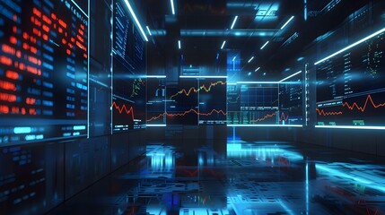 Futuristic AI Powered Market Data Visualization and Financial Analytics Dashboard