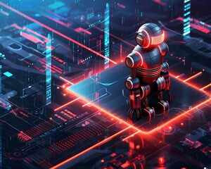 Futuristic AI Powered Financial Risk Management Tools in a Modern Digital Setting