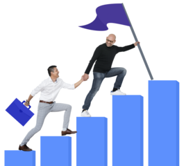 Png Manager helping his team to reach the goal, transparent background