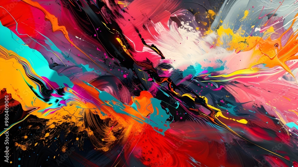 Aufkleber vibrant and dynamic abstract art transformative digital canvas concept