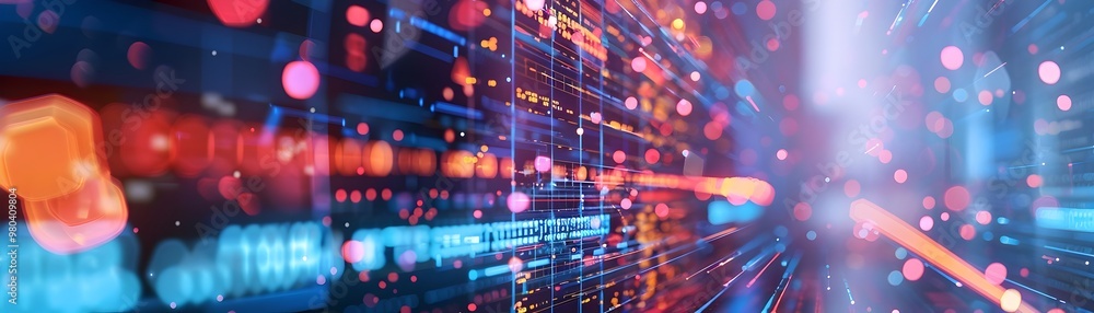 Poster dynamic virtual marketing workspace with vibrant data analytics and campaign management
