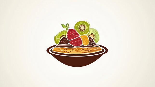 fruit tart with kiwi and strawberry clip art preview