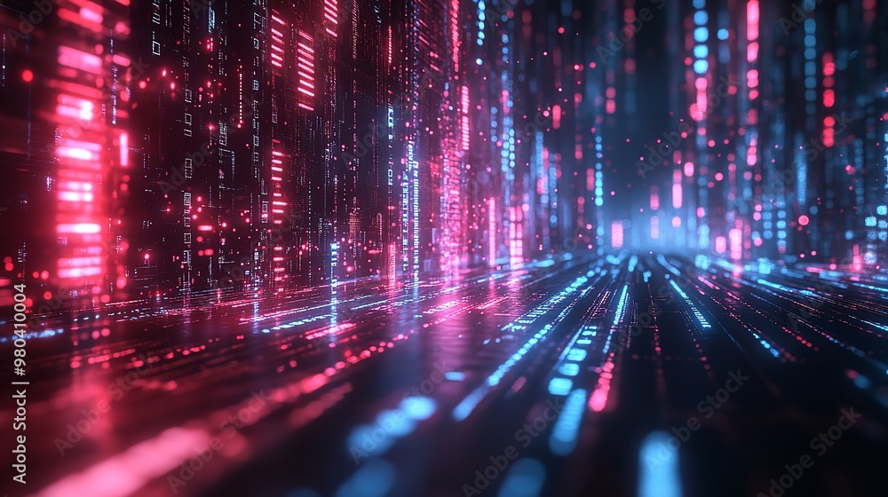 Poster abstract representation of cyber space security