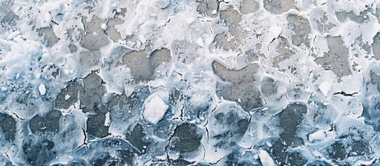 Obraz premium Pavement Under Snow Abstract Winter Background