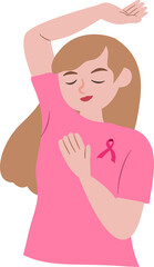 breast cancer survivor women character illustration