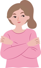 breast cancer survivor women character illustration