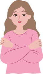 breast cancer survivor women character illustration