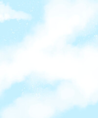Obraz premium Pastel Soft Sky and Cloud Landscape Illustration