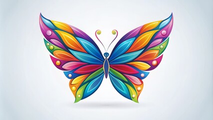 This striking butterfly logo combines colors and shapes in a unique way, making it a memorable and impactful