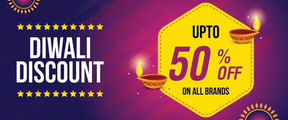 Diwali Discount Advertisement, Web Banner, Poster, Design vector template, Creative flyer concept, Graphic design element