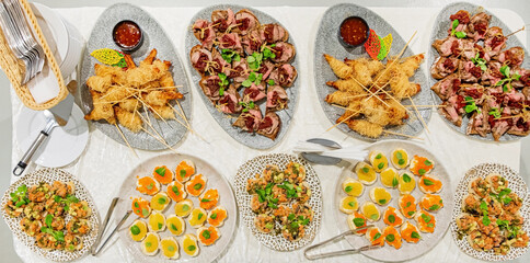 appetizers on the catering table