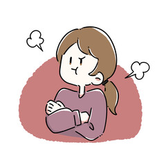 怒っている女性(ぷんぷんと背景付) ③