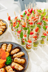 different appetizers on the catering table