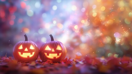 Fototapeta premium Halloween jack o lantern with pumpkins