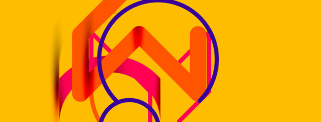 Linear design colorful circles and lines