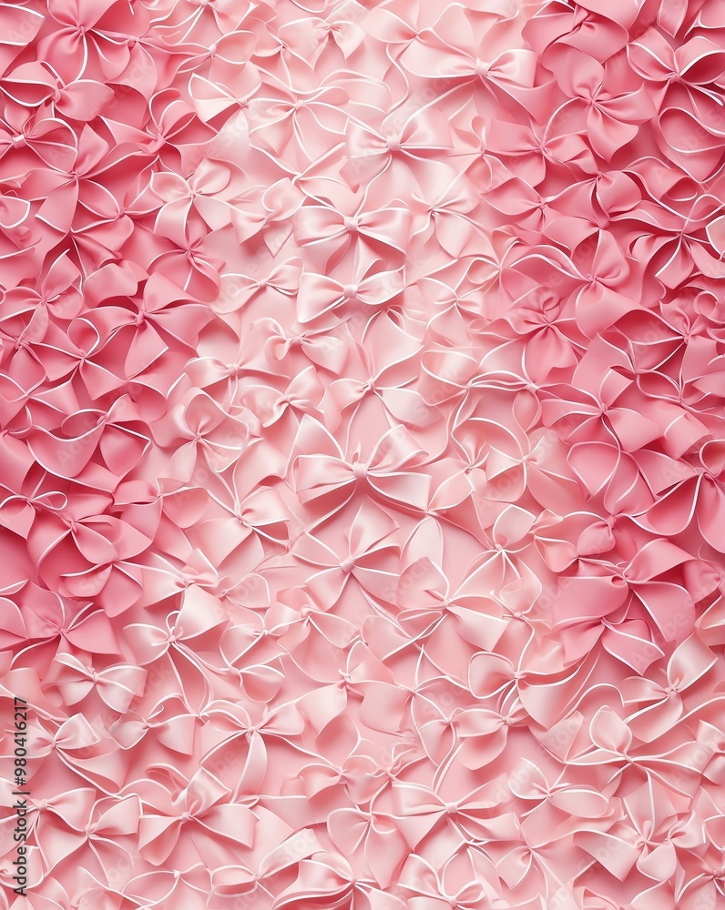 Poster Bow pattern with gradient of soft pink to blush