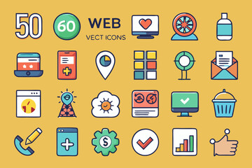 vector illustration of web icons