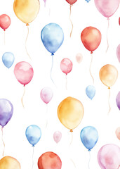 A colorful pattern of balloons is floating in the air