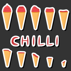 Big colorful set different forms natural dessert ice cream of consisting various ingredients