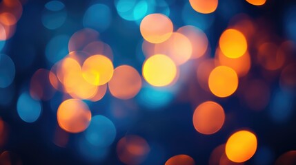Obraz premium Abstract Bokeh Lights in Blue and Orange