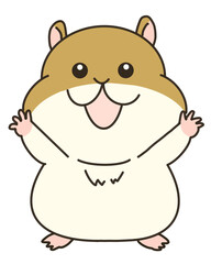 喜んでいるハムスターのイラスト