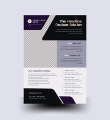 Corporate Professional black and white business flyer design template