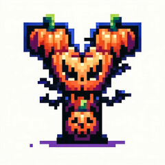 Letter y Halloween theme pixel art