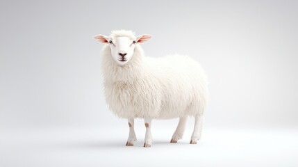 Fototapeta premium Serene Icelandic Sheep in Monochrome Minimalism Showcasing Intricate Textures