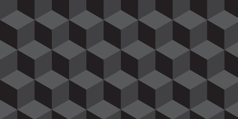 	
Seamless pattern block cube background. hexagon Cubes mosaic shape vector design. Minimal Abstract black and gray from cubes vector art design. Geometric tiles and mosaic creative stylish text.