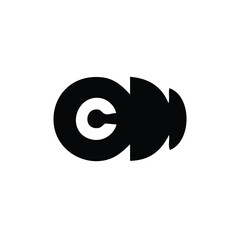 minimalist logo, abstract logo of letter c, letter c