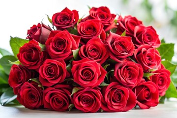 Naklejka premium Vibrant Red Roses in a Romantic Floral Arrangement