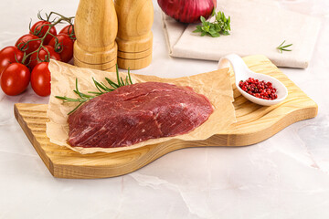 Raw beef meat uncocked steak