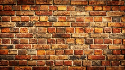 Obraz premium Rugged, weathered brick wall texture serving as a versatile background for websites, applications, and desktops with a warm, earthy tone and subtle distressing.