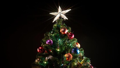 Fototapeta premium decorated christmas tree