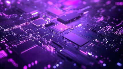 Obraz premium Abstract Purple Circuit Board