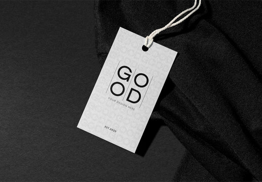 Branding Flatlay Clothes Price Tag Mockup