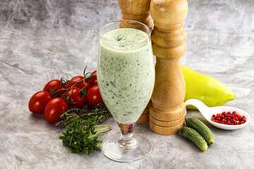 Fresh dietary detox cucumber smoothie