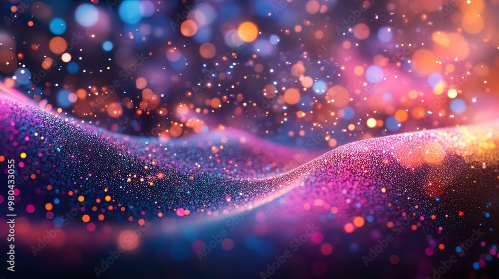 Poster abstract glittering background with bokeh lights