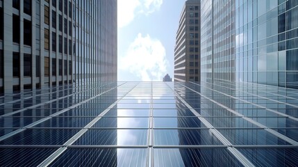 Skyward View of a Modern Glass Facade