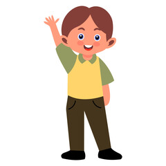 Obraz premium Children Day Character in Cute Cartoon Design, Vector Illustration.