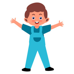 Children Day Character in Cute Cartoon Design, Vector Illustration.