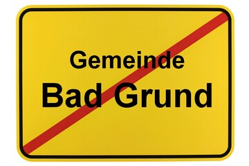 Illustration eines Ortsschildes der Gemeinde Bad Grund in Niedersachsen