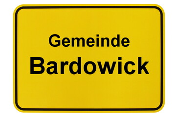Illustration eines Ortsschildes der Gemeinde Bardowick in Niedersachsen
