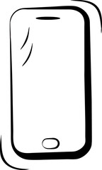 A phone is shown in a cartoon style with a white background